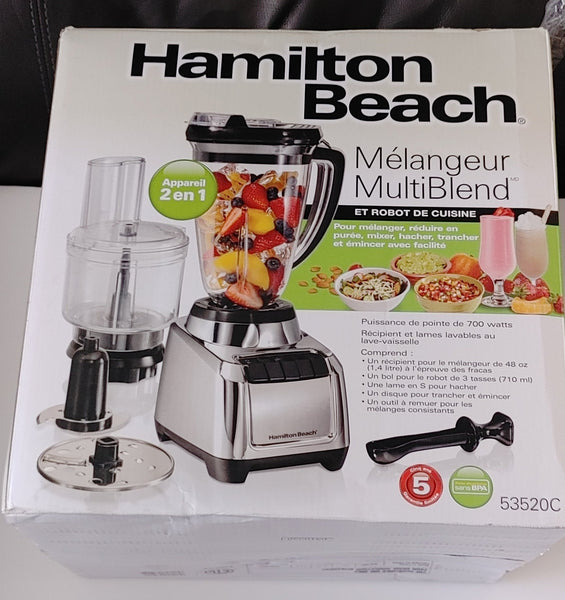 Hamilton Beach - Mélangeur MultiBlend et robot de cuisine Modèle : 53520C